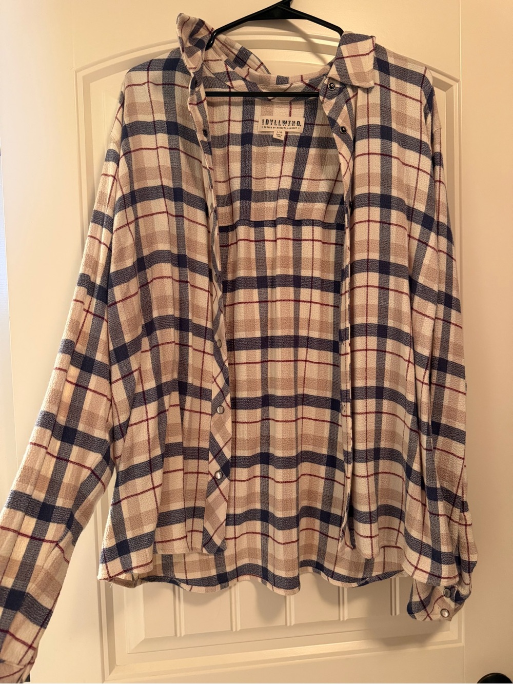 Idyllwind Plaid Button-Down Shirt - Beige, Blue & Marroon
